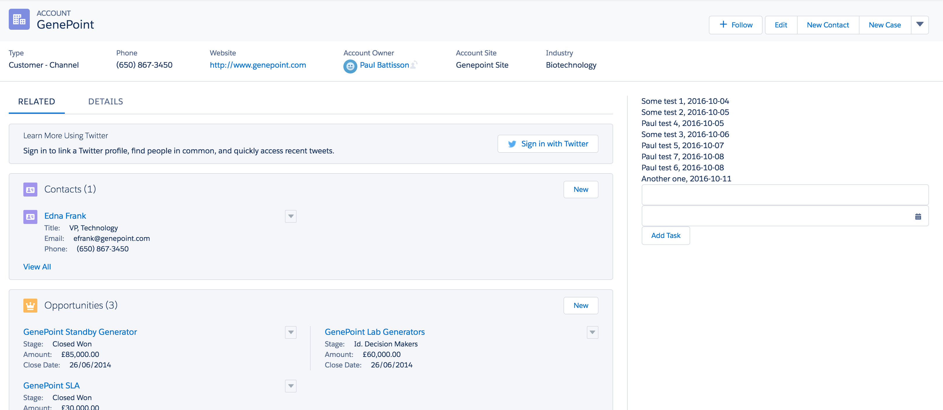 Our component in the Lightning Experience